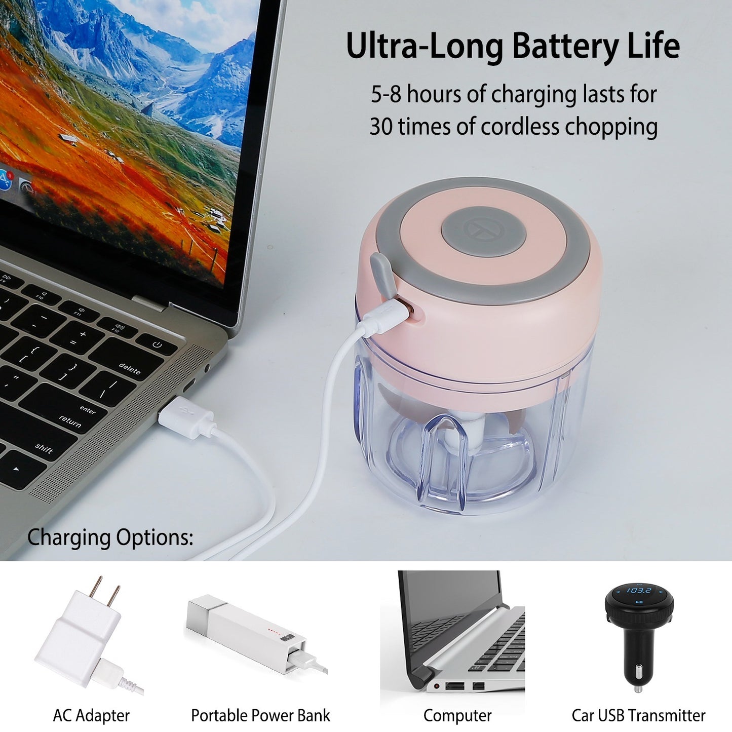 Electric Mini Garlic Chopper (250ML)