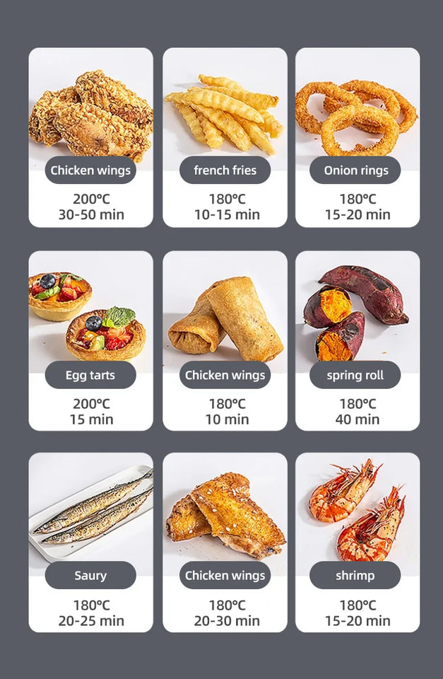 High Quality Large 7 L Stainless Steel Air Fryer with Transparent Viewing Window