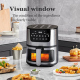 High Quality Large 7 L Stainless Steel Air Fryer with Transparent Viewing Window