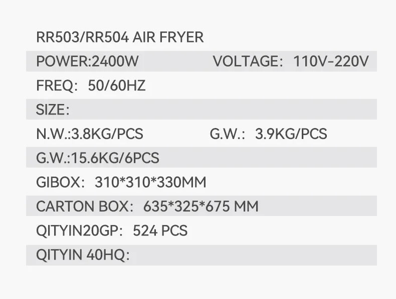 High Quality Large 7 L Stainless Steel Air Fryer with Transparent Viewing Window