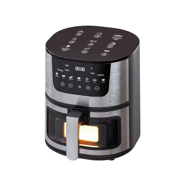 High Quality Large 7 L Stainless Steel Air Fryer with Transparent Viewing Window