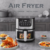 High Quality Large 7 L Stainless Steel Air Fryer with Transparent Viewing Window