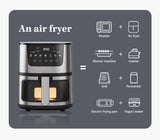High Quality Large 7 L Stainless Steel Air Fryer with Transparent Viewing Window
