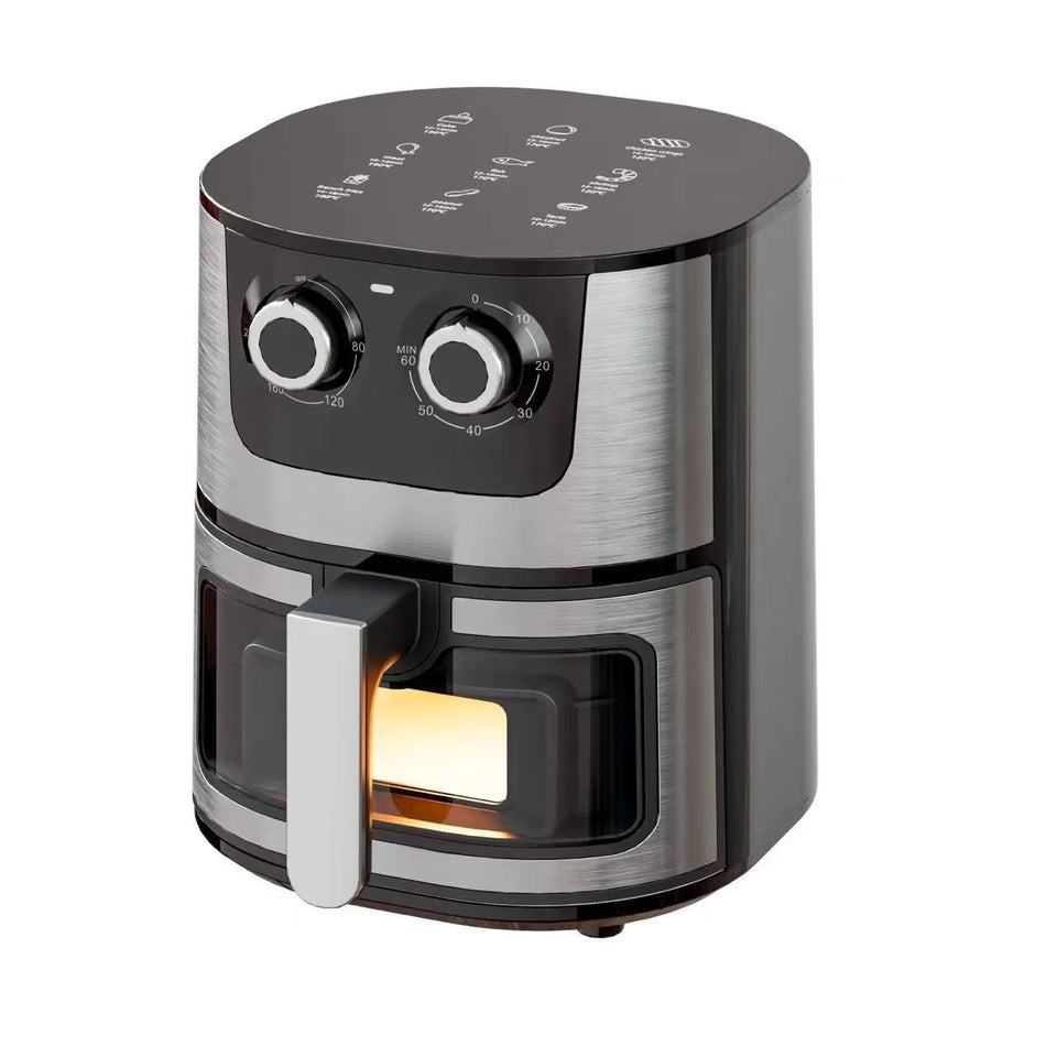 High Quality Large 7 L Stainless Steel Air Fryer with Transparent Viewing Window