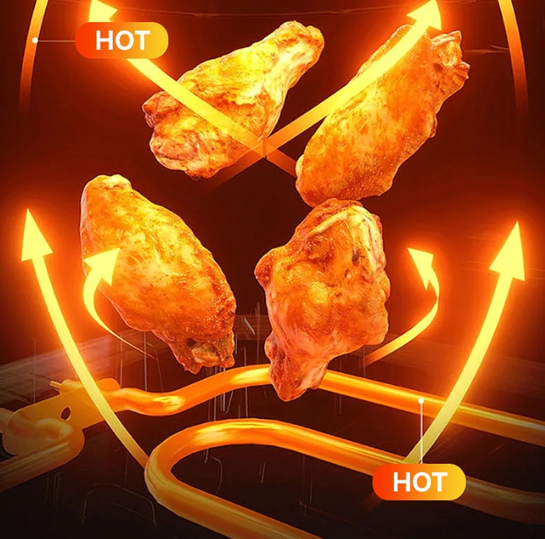 High Quality Large 7 L Stainless Steel Air Fryer with Transparent Viewing Window